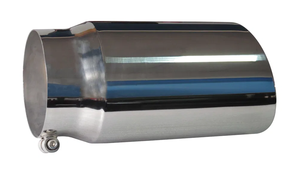 502S – SPEEDFX Exhaust Tail Pipe Tip, 5 Inch Inlet 6 Inch Outlet Polished Stainless Steel Round Angled Cut Beveled Ed...